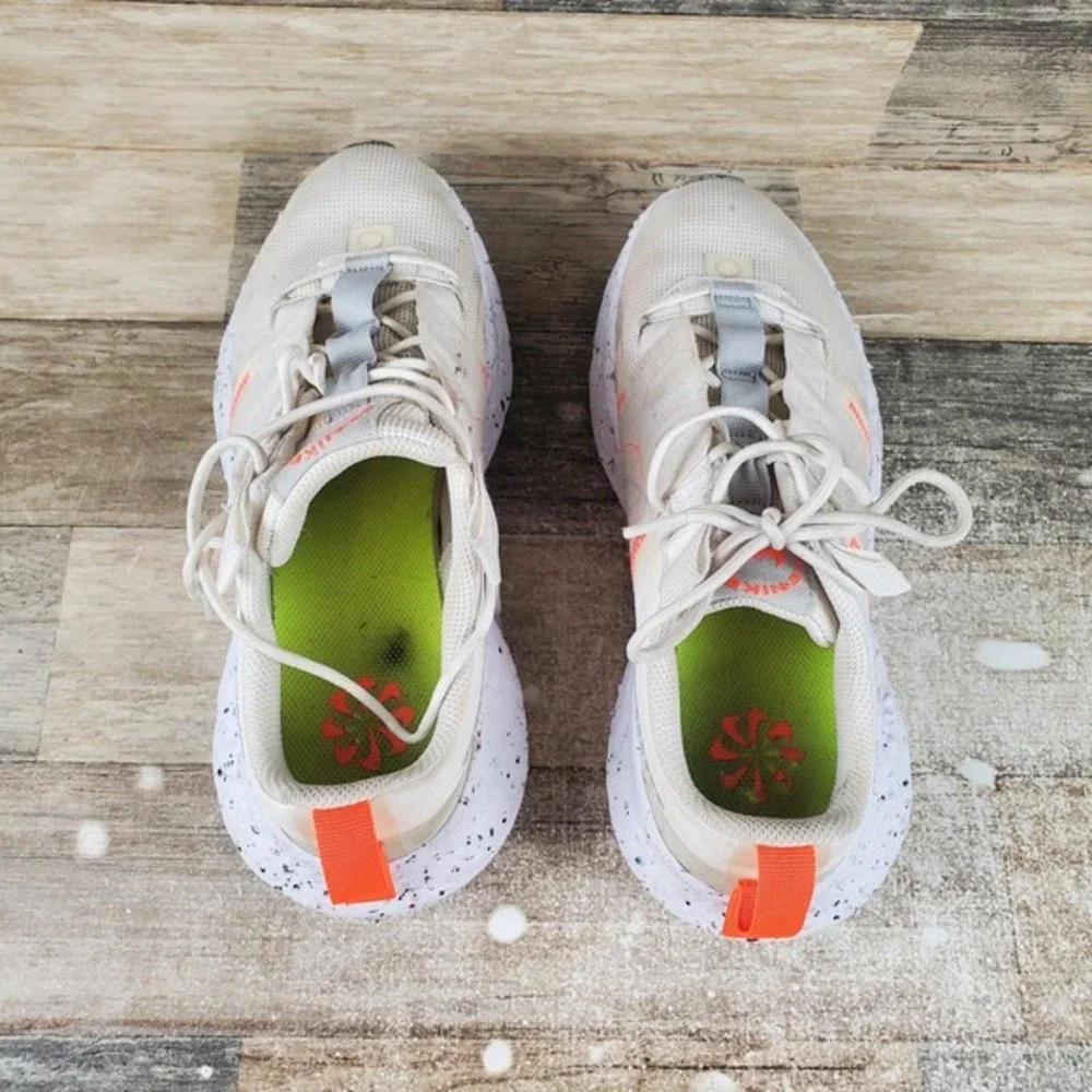 Nike Crater Impact Womens‎ Shoes Sz 8.5 Running Beige White Lace-Up Sneakers